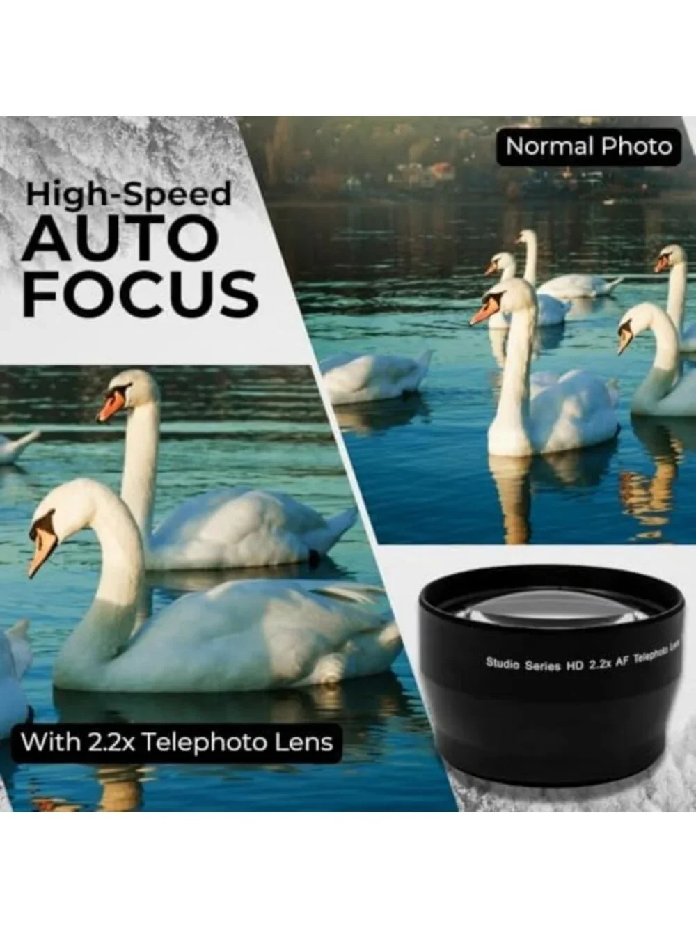 37mm HD Multi-Coated Wide Angle & Telephoto Lens Set with Pouches & Caps